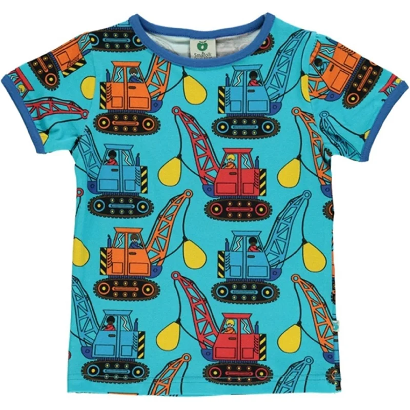 Work T-ShirtsSmåfolk Blue Atoll Excavator T-shirt