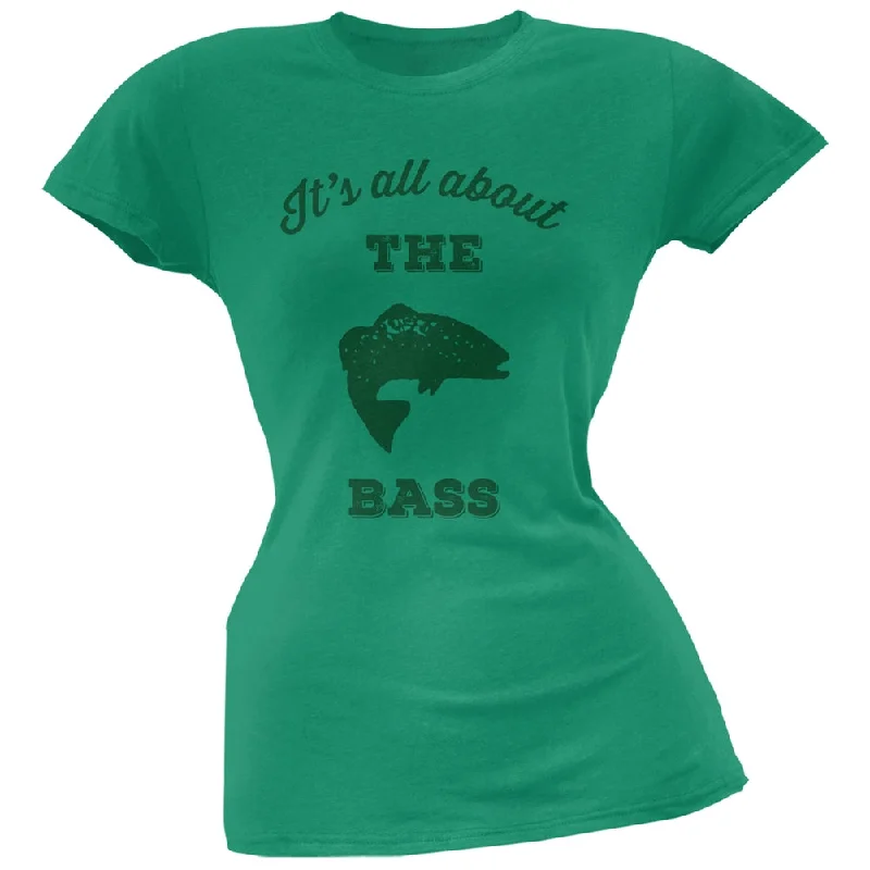 High-Fashion T-ShirtsPaws - It's all about the Bass Green Soft Juniors T-Shirt