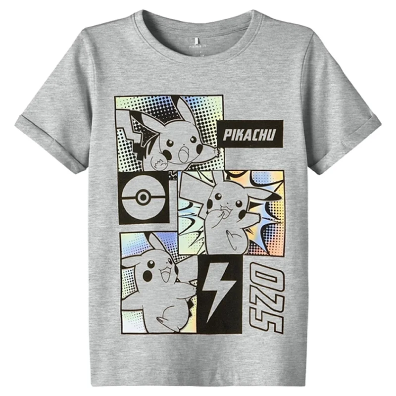 Limited Edition T-ShirtsName it Grey Melange Mafo Pokemon T-Shirt