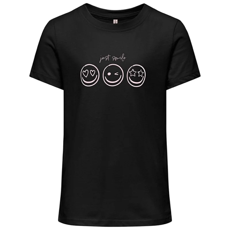 Luxury T-ShirtsKids ONLY Black Smil Happy T-Shirt