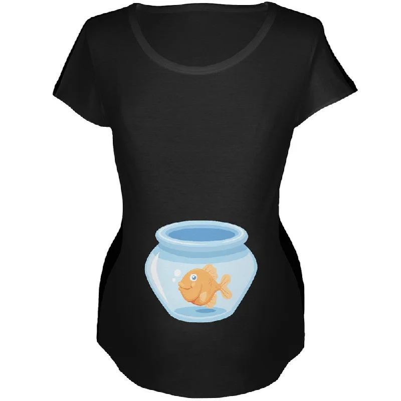 Casual T-ShirtsFish Bowl Black Maternity Soft T-Shirt