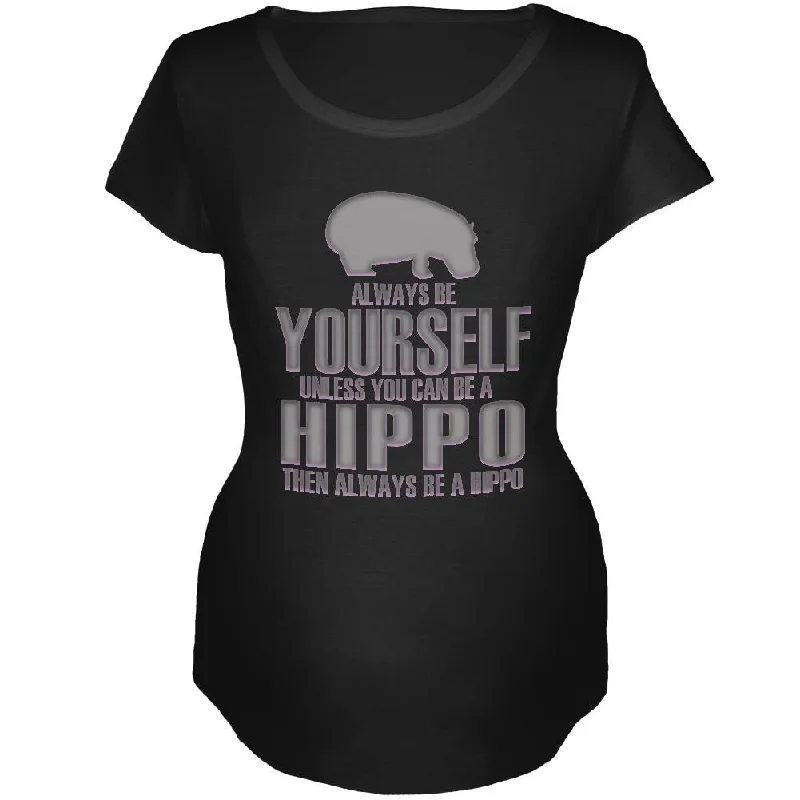 Fishing T-ShirtsAlways Be Yourself Hippo Maternity Soft T Shirt