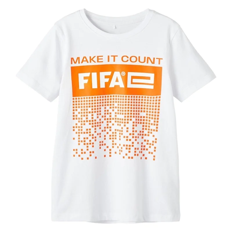 Lace-Up T-ShirtsName it Bright White Fadil Fifae T-Shirt