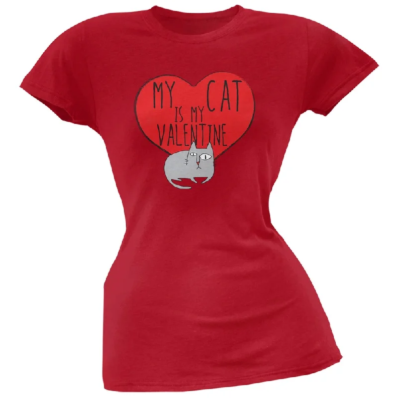 Limited Edition T-ShirtsValentine's Day - My Cat Is My Valentine Red Soft Juniors T-Shirt