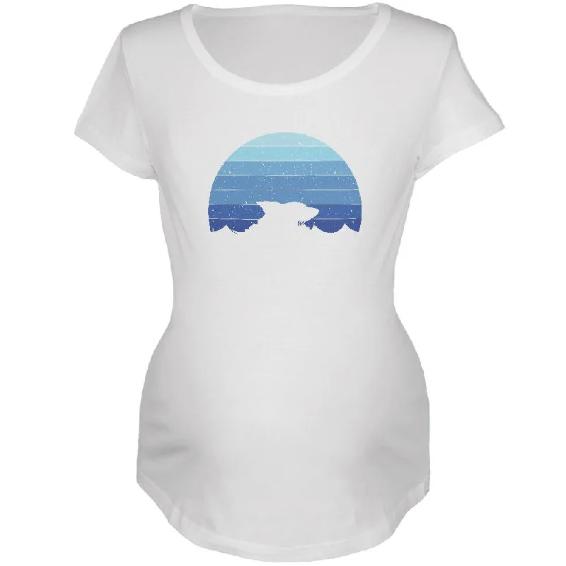 Organic Cotton T-ShirtsOcean Shark Retro Sunset Blue Maternity Soft T Shirt