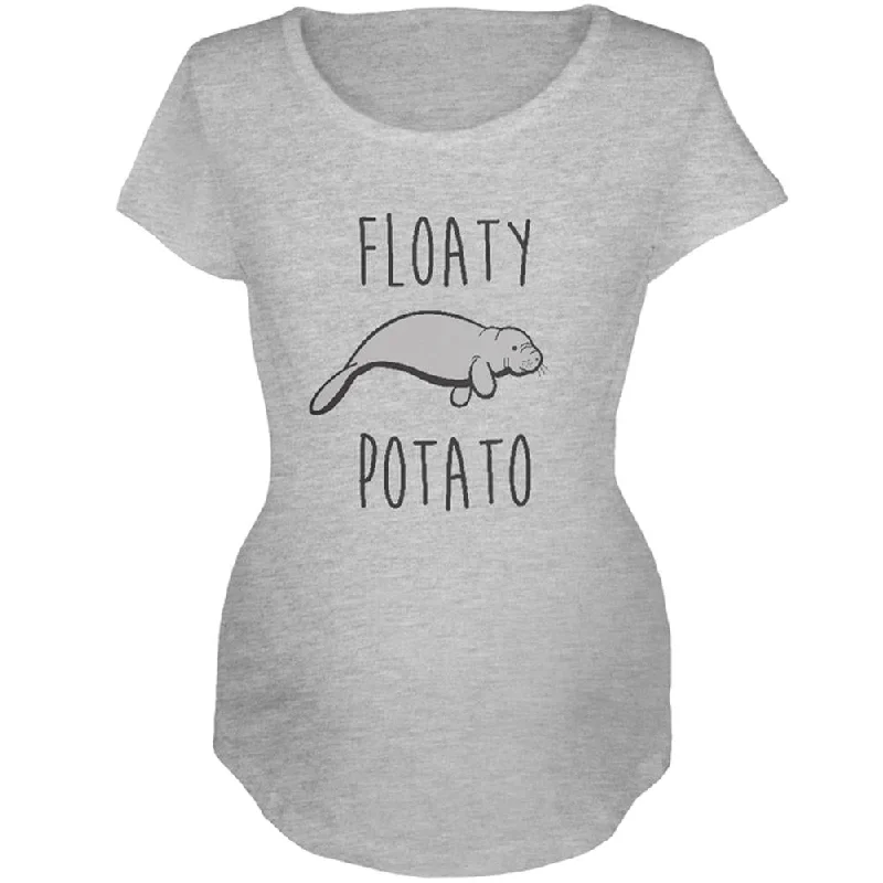 Artist T-ShirtsFloaty Potato Manatee Funny Maternity Soft T Shirt