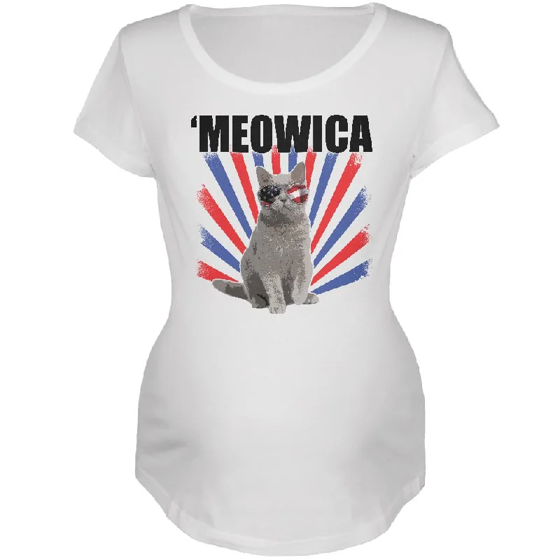 UV-Protection T-Shirts4th Of July Meowica America Patriot Cat Maternity Soft T Shirt