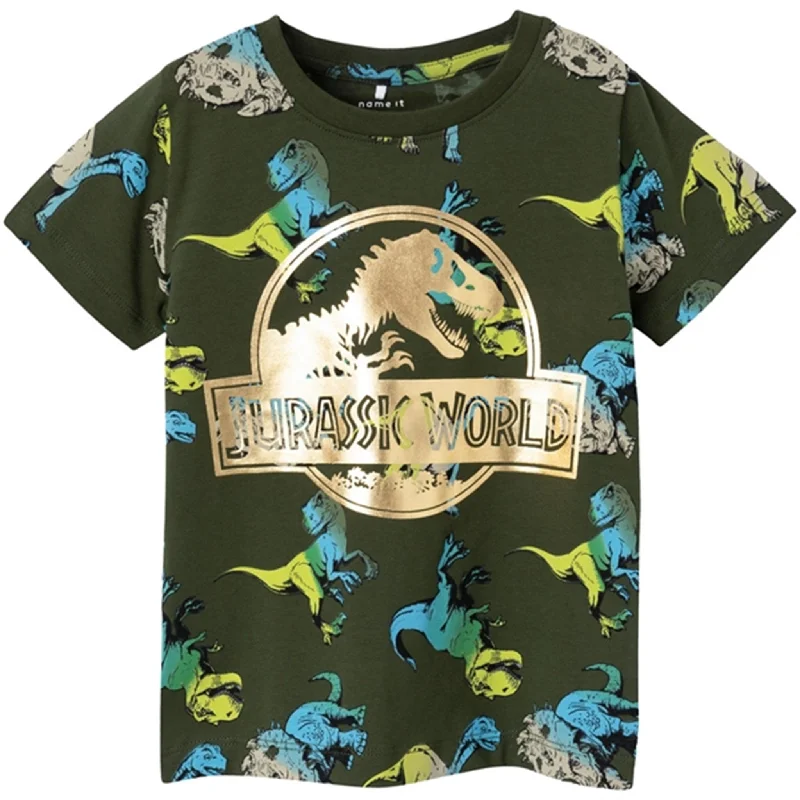 Silk T-ShirtsName it Rifle Green Julle Jurassic T-Shirt