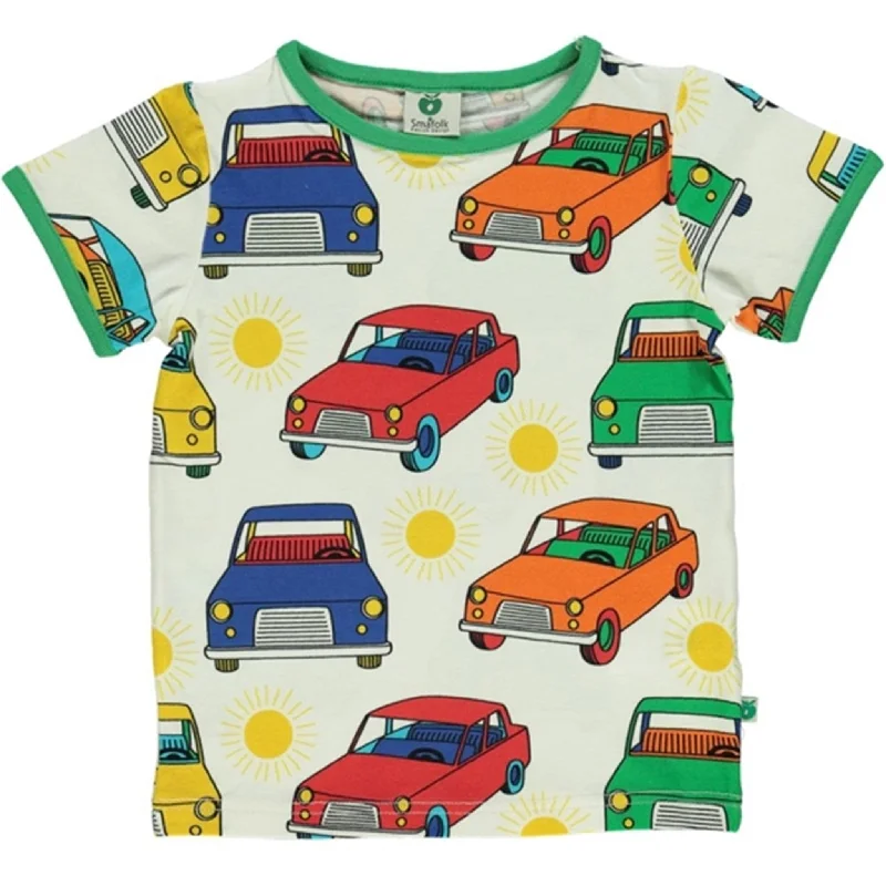 Plush T-ShirtsSmåfolk Cream Cars T-shirt