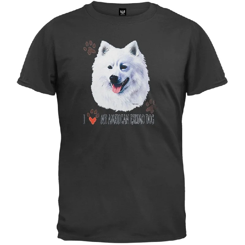 Ruffled T-ShirtsI Paw My American Eskimo Dog Black T-Shirt