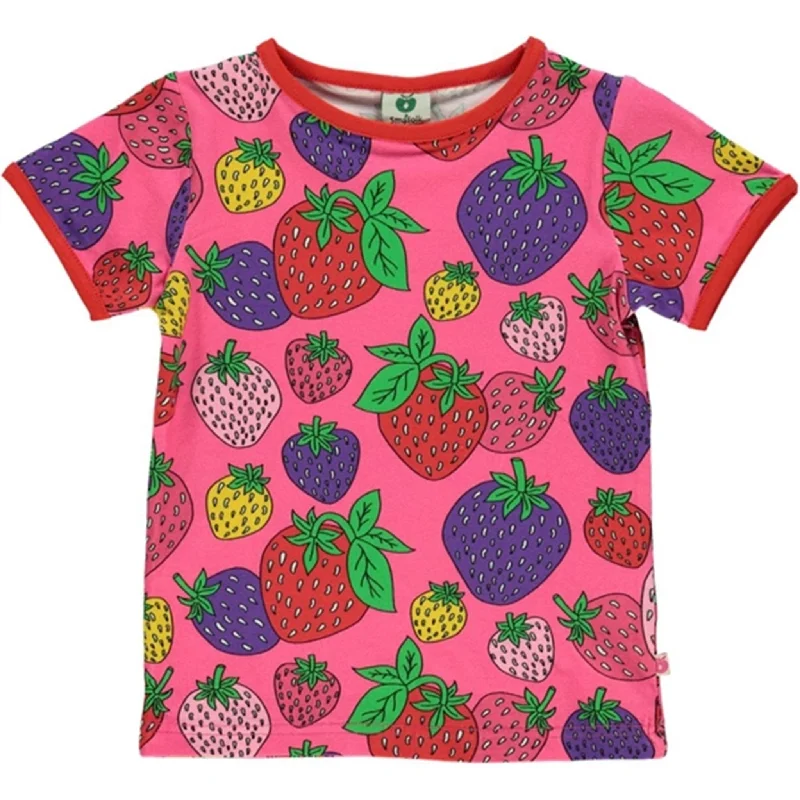 Thermal T-ShirtsSmåfolk Pink Strawberry T-shirt