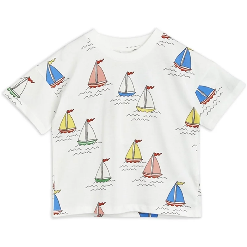 Camping T-ShirtsMini Rodini Sailing Boats AOP T-shirt White