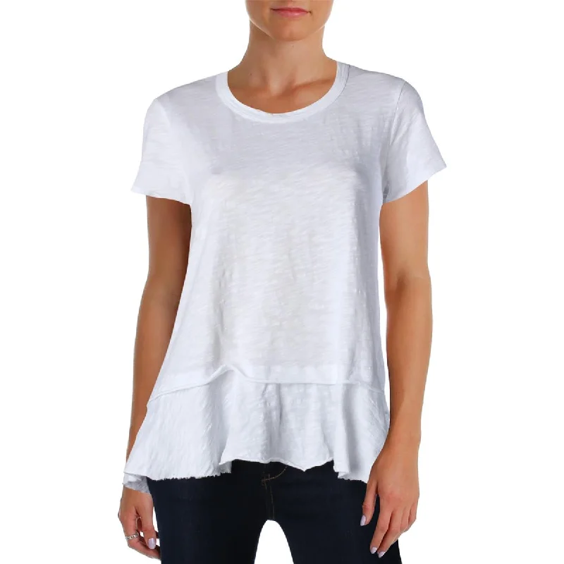 Fringed T-ShirtsWomens Scoop Neck Layered T-Shirt