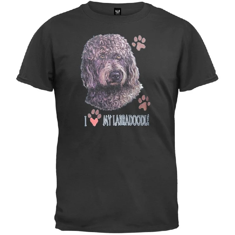 Asymmetrical T-ShirtsI Paw My Labradoodle Black T-Shirt