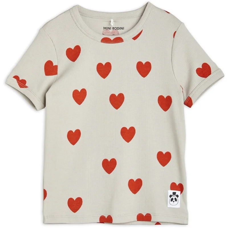 Cultural T-ShirtsMini Rodini Hearts Aop T-shirt Grey