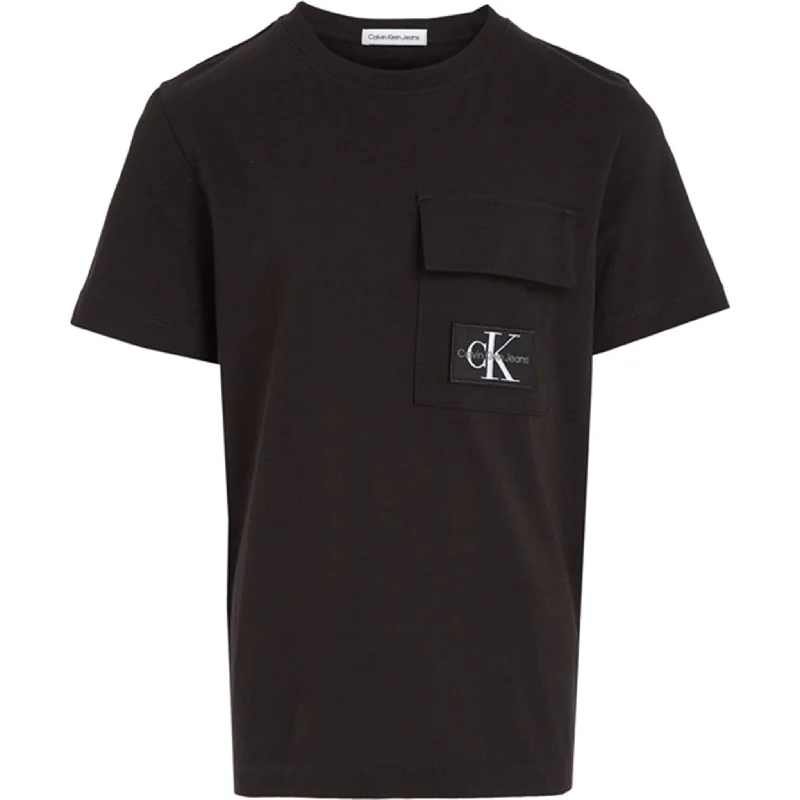 Asymmetrical T-ShirtsCalvin Klein Badge Pocket Ss T-shirt Ck Black