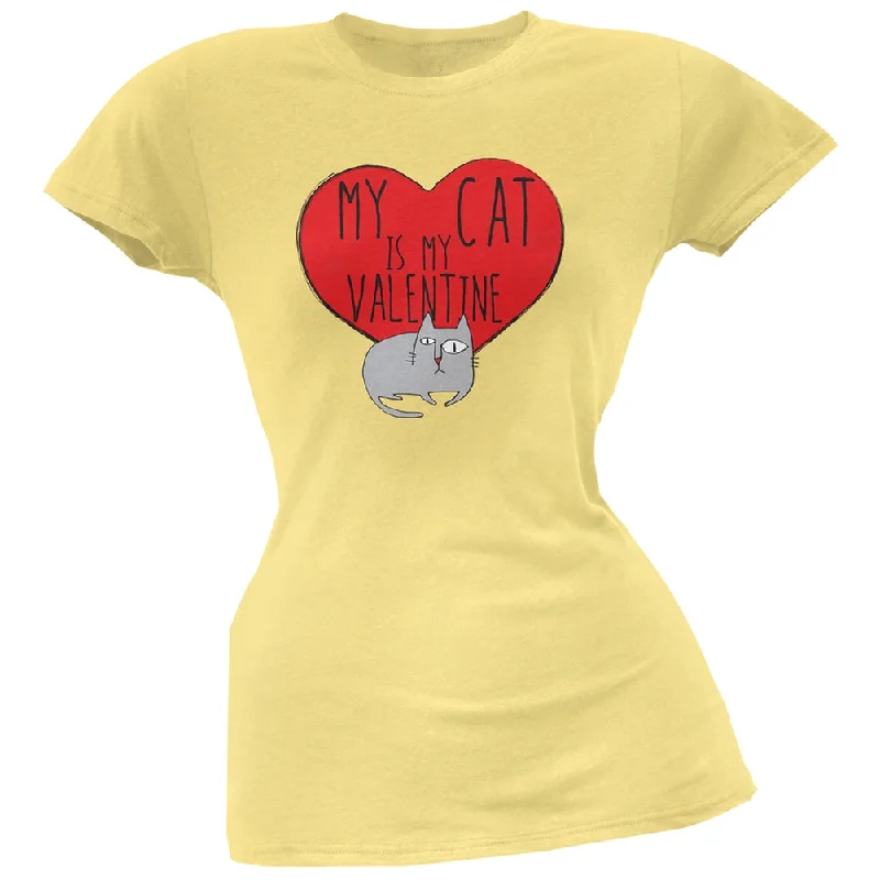 Artist T-ShirtsValentine's Day - My Cat Is My Valentine Yellow Soft Juniors T-Shirt