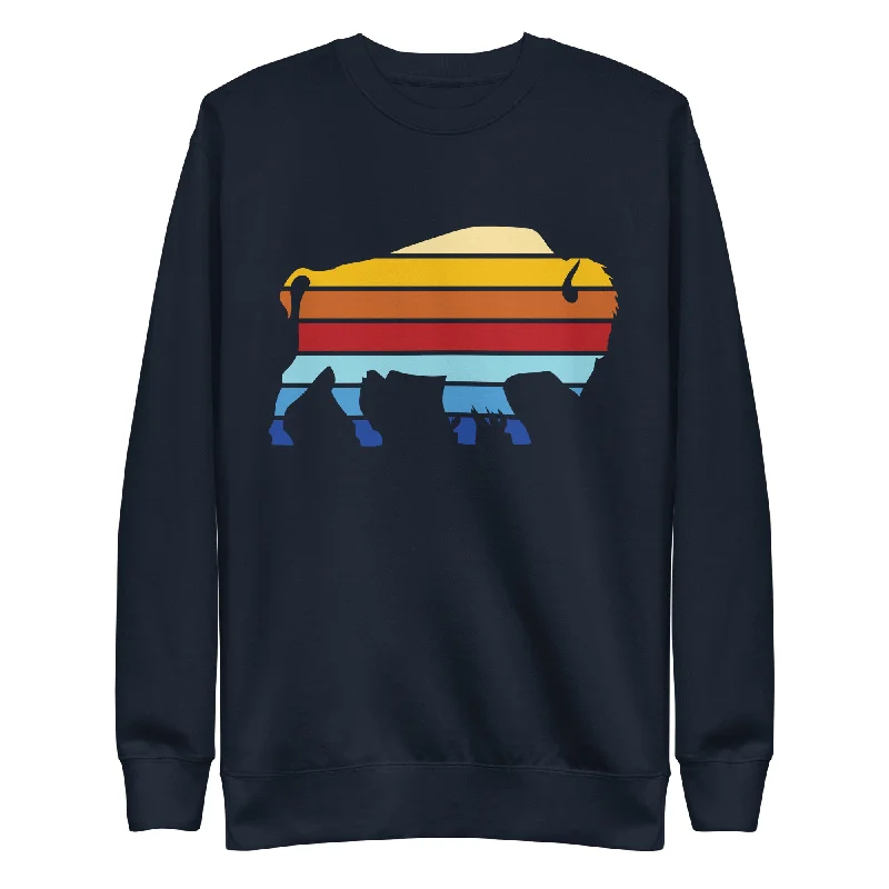 CrewneckbreathableBison Stack Unisex Crewneck Sweatshirt