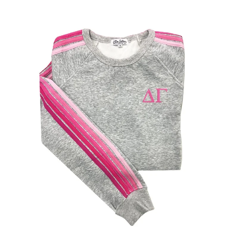 CrewneckarDelta Gamma 5 Stripe Crewneck Sweatshirt