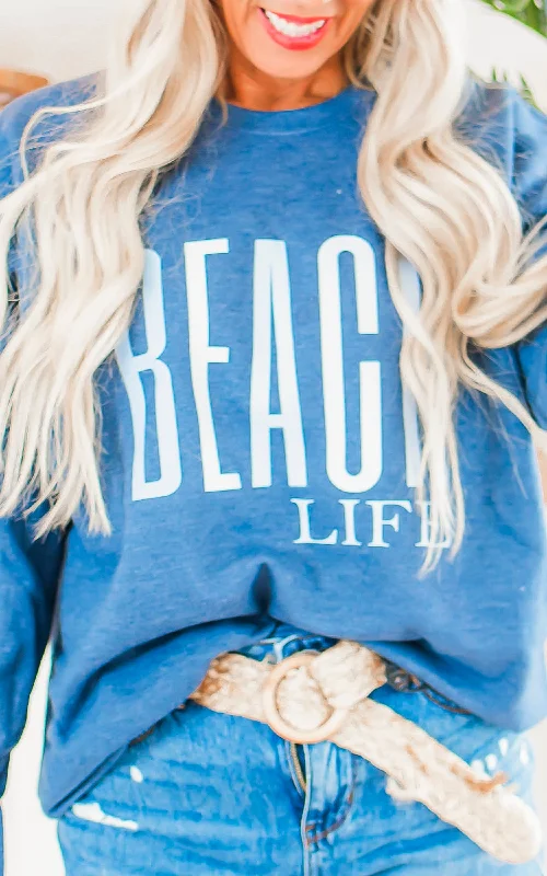 CrewneckcashmereBeach Life Graphic Crewneck Sweatshirt