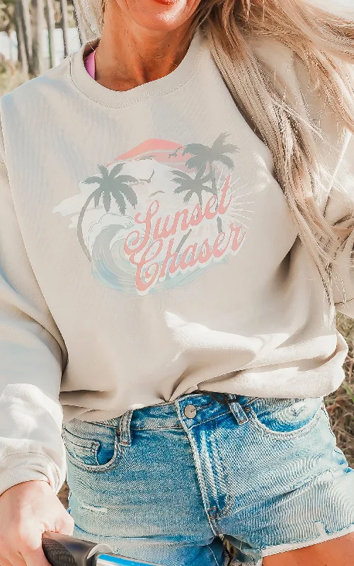 CrewneckclassicSunset Chaser Graphic Crewneck Sweatshirt**