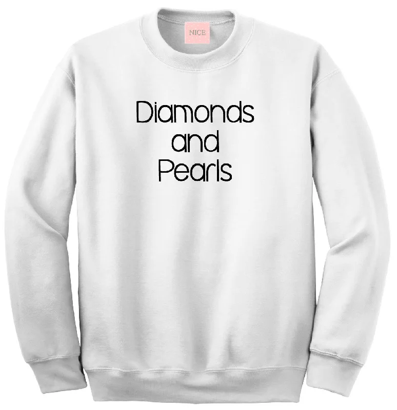 CrewnecksceneVery Nice Diamonds and Pearls Boyfriend Crewneck Sweatshirt White