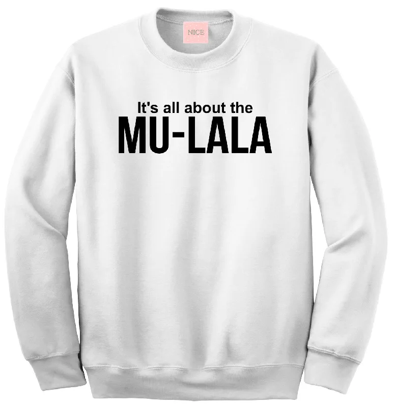 CrewneckmovementVery Nice Mu-LaLa Riri Boyfriend Crewneck Sweatshirt White