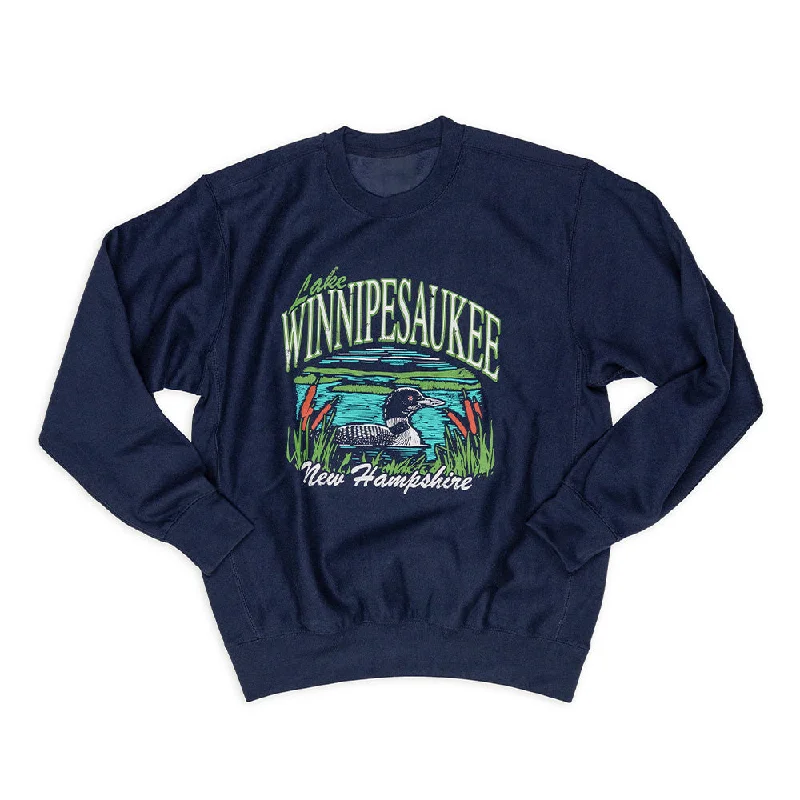 CrewnecksleeveWinnipesaukee Loon Crewneck- Navy