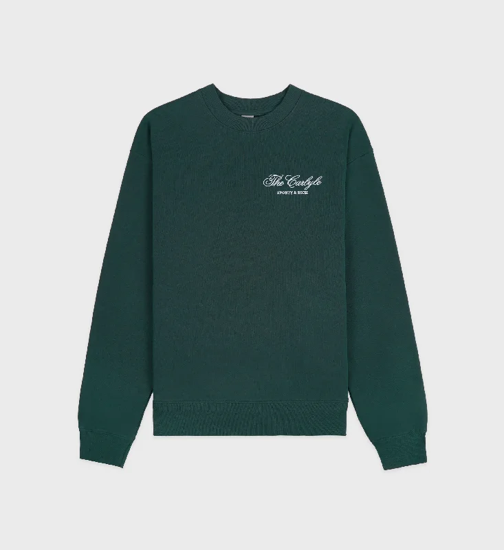 CrewneckpatternThe Carlyle Script Crewneck - Forest/White