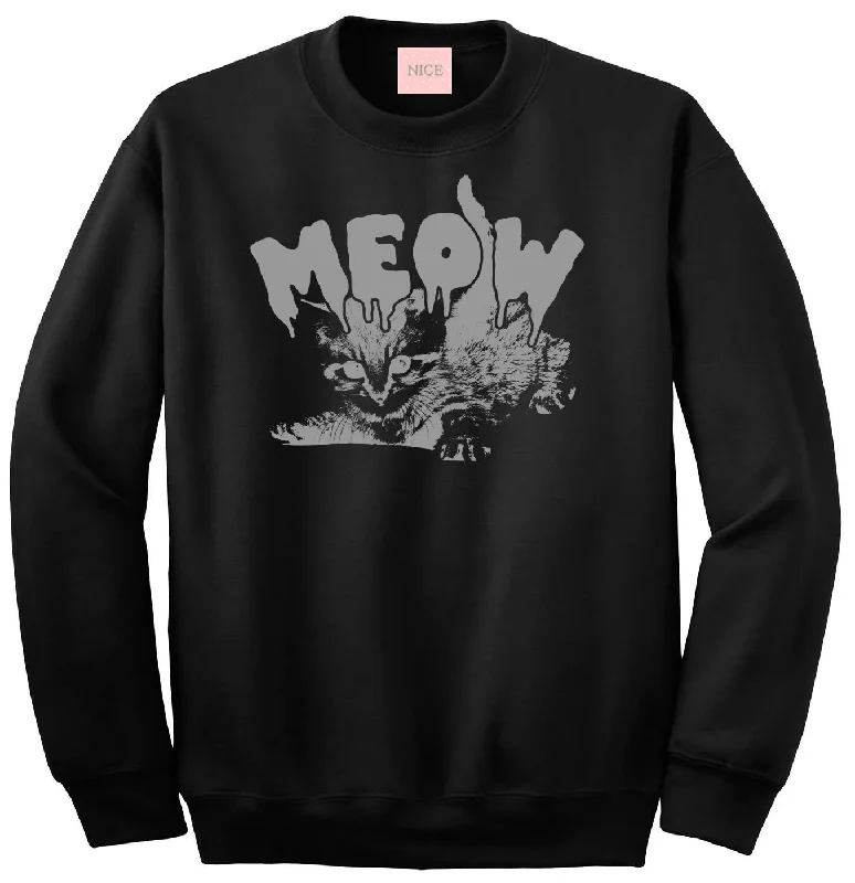 CrewneckhoodieMeow Cute Goth Cat Crewneck Sweatshirt