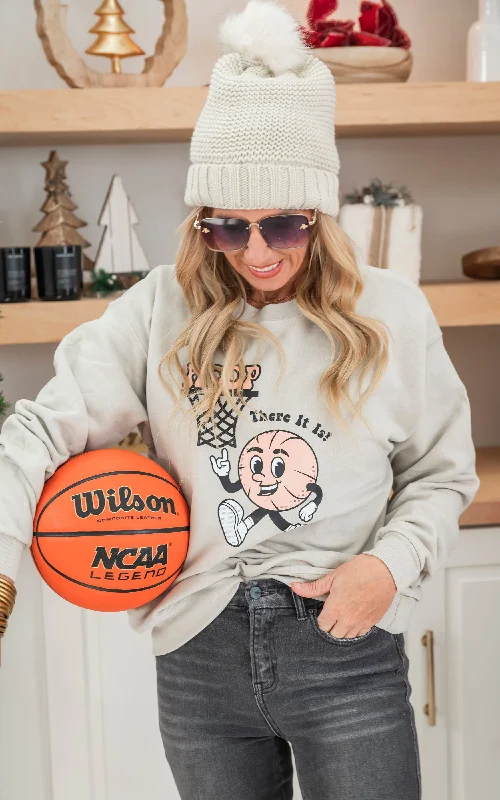 CrewnecktrendWhoop There It Is Basketball Crewneck Sweatshirt