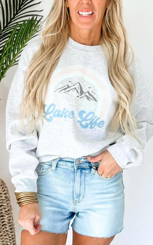 CrewneckfutureLake Life Graphic Crewneck Sweatshirt*