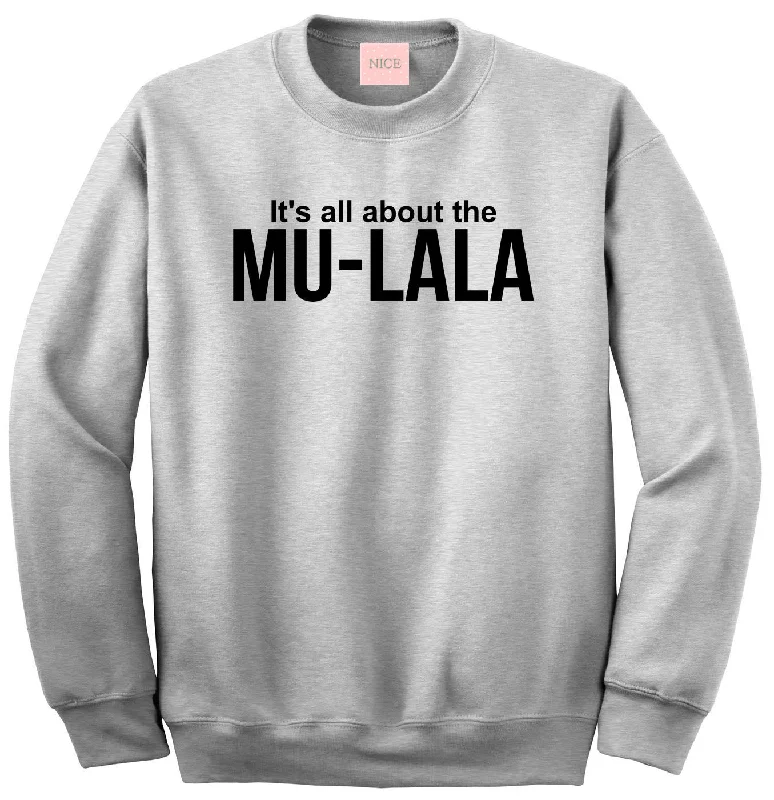 CrewneckfinishVery Nice Mu-LaLa Riri Boyfriend Crewneck Sweatshirt Grey