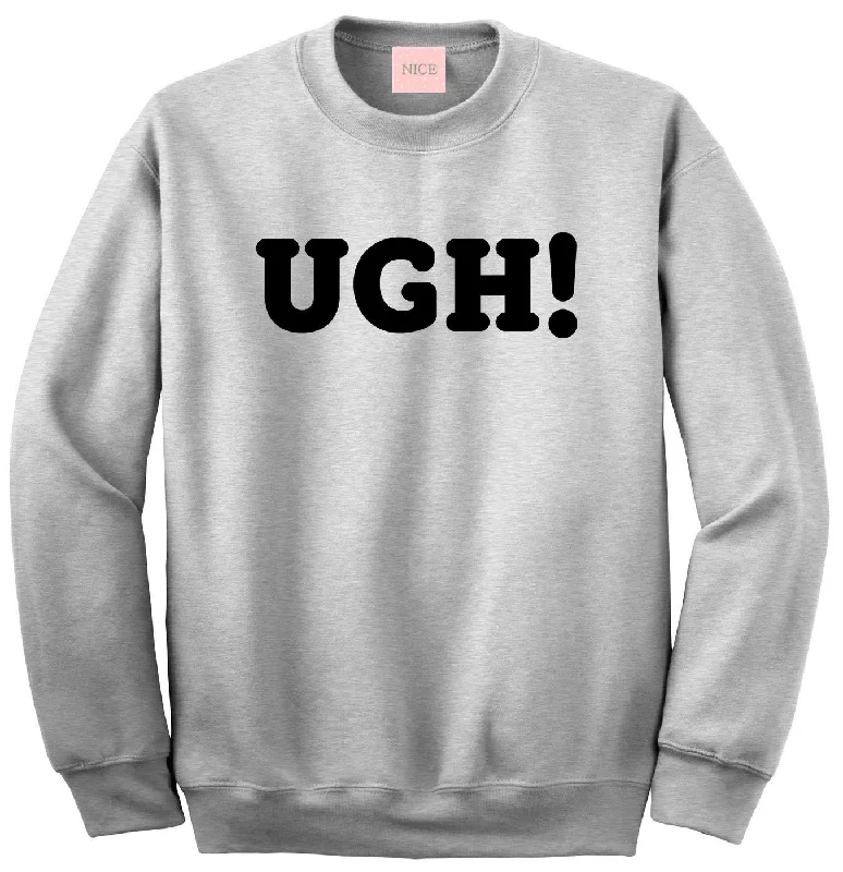 CrewneckbreathableVery Nice UGH Boyfriend Crewneck Sweatshirt Grey