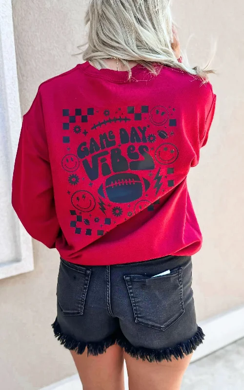 CrewnecklinenGameDay Vibes Graphic Crewneck Sweatshirt