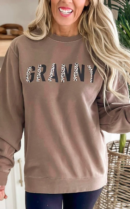 CrewnecksecurityLeopard GRANNY Graphic Crewneck Sweatshirt