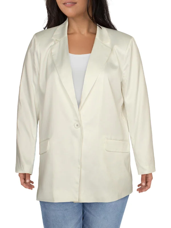 BlazereventWomens Satin Professional One-Button Blazer