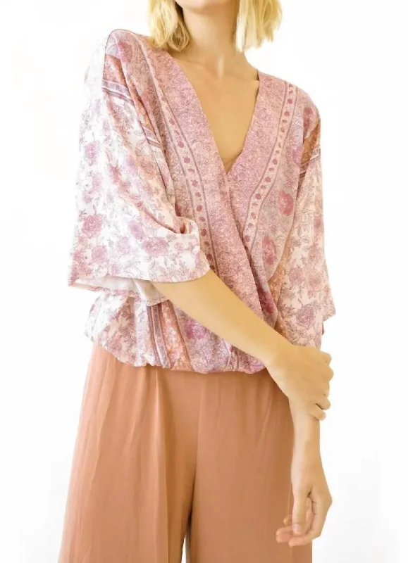 Denim ShirtsBoho Wrap Blouse In Lavender