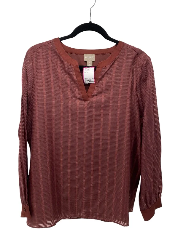 College ShirtsChico's Misses Size Chico's 2 (12) Burgundy LS Blouse