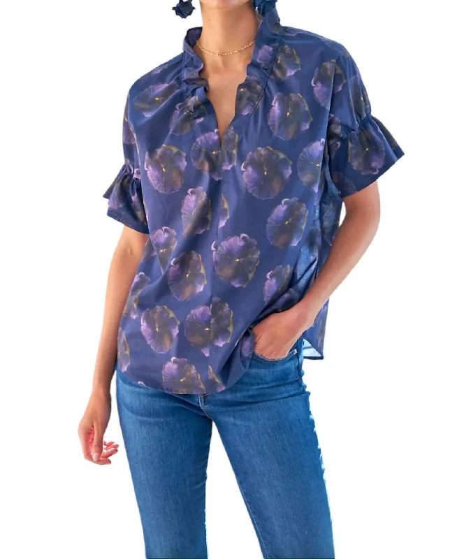 Wool ShirtsCrosby Top Blouse In Pansy