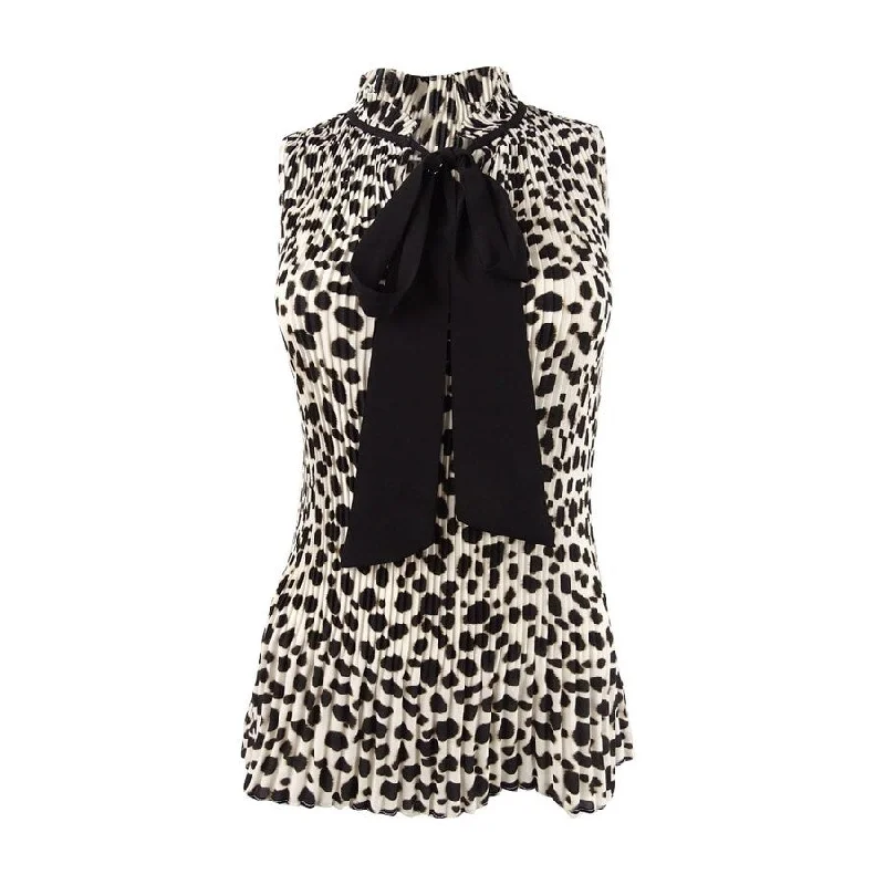 Tasseled ShirtsDKNY Women's Animal Print Pleated Blouse