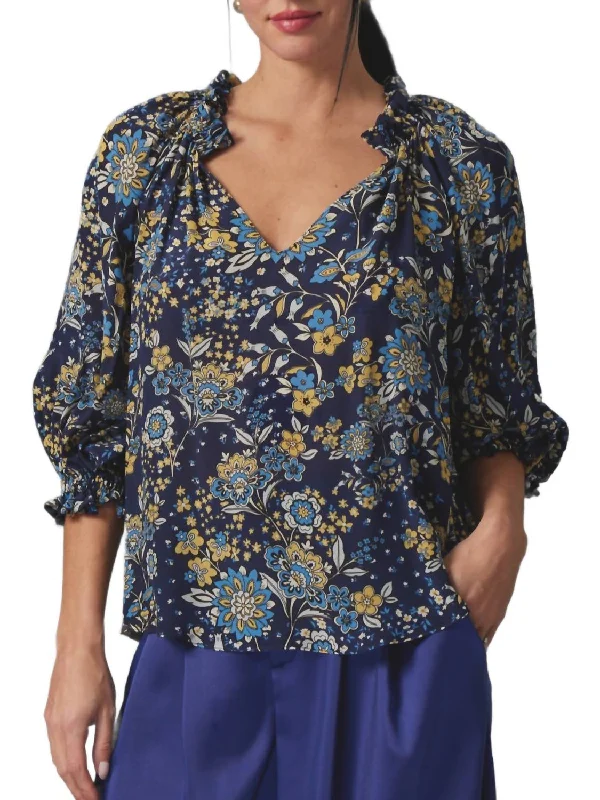 Button-Down ShirtsEllie Blouse In Blue Anemone