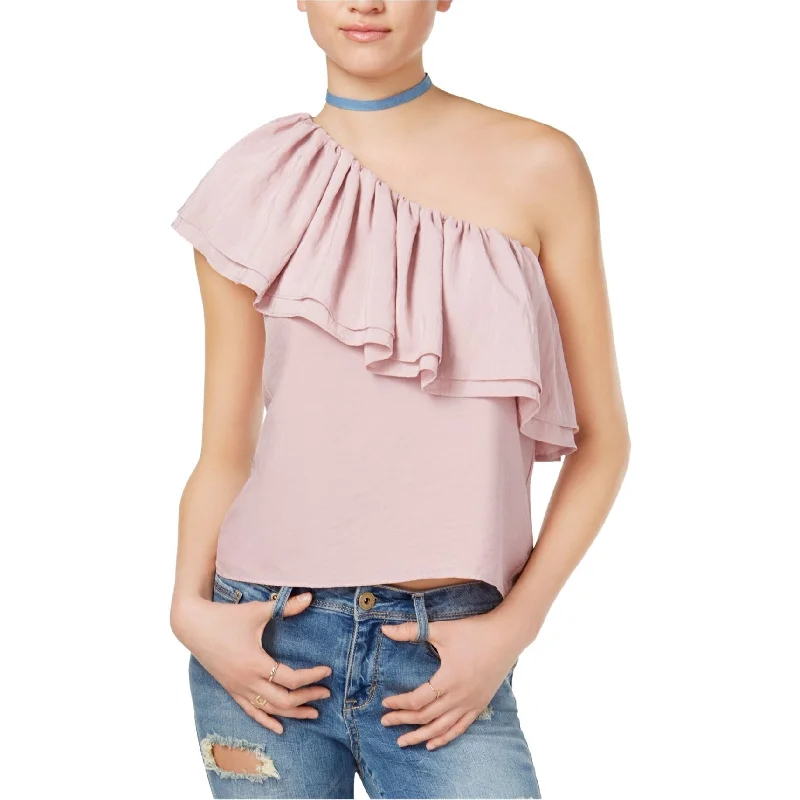 Tasseled ShirtsEndless Rose Womens Ruffle One Shoulder Blouse