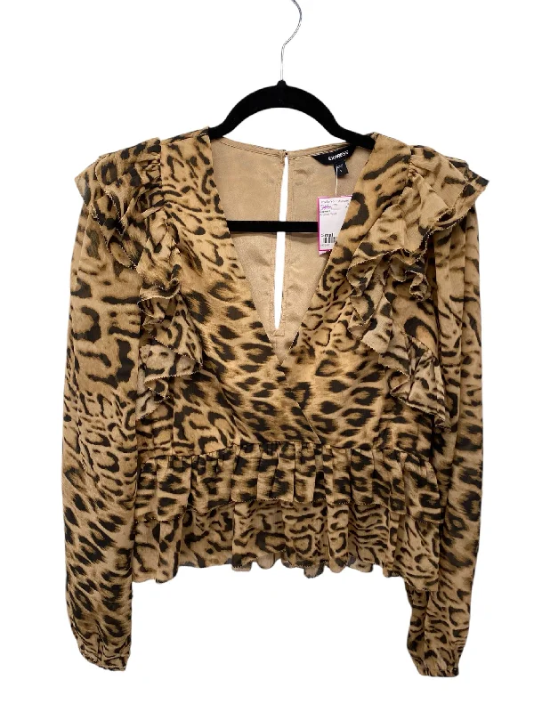 Hooded ShirtsExpress Misses Size Small Animal Print LS Blouse