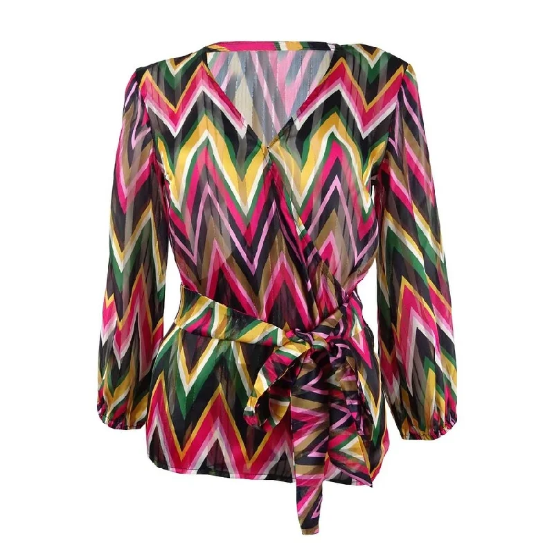 Ruffled ShirtsINC International Concepts Women's Chevron Wrap Blouse