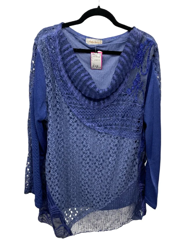 Plush ShirtsIt's SO You Boutique Misses Size L/XL Blue LS Blouse