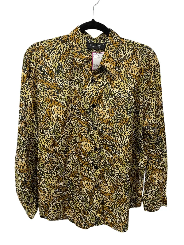 Embellished ShirtsIt's SO You Boutique Misses Size Medium Animal Print LS Blouse