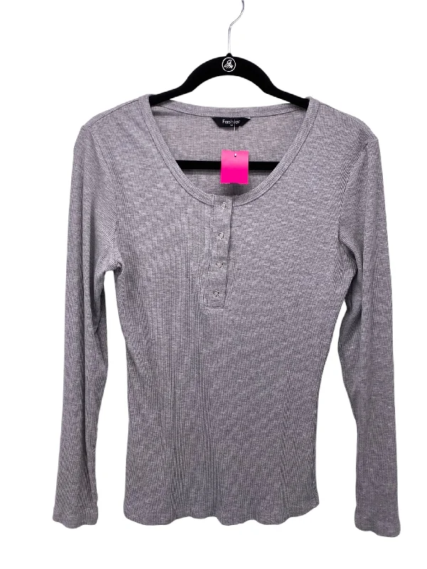 Polka Dot ShirtsIt's SO You Boutique Misses Size Medium Grey LS Blouse