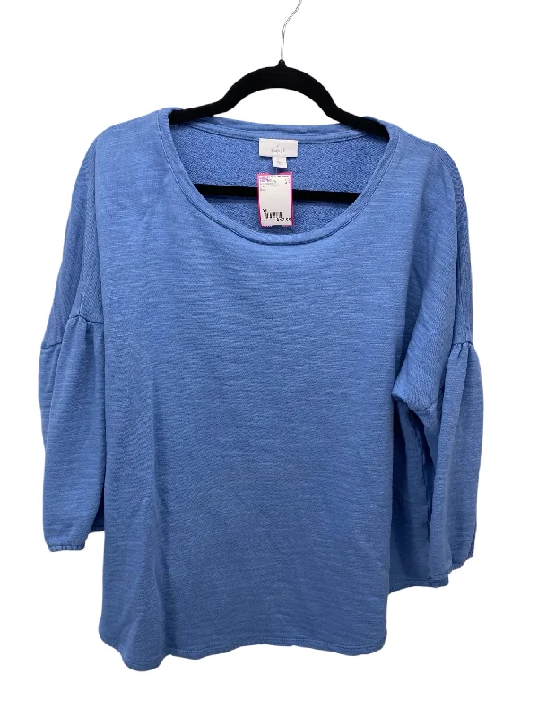 Lace-Up ShirtsJ Jill Misses Size XL Blue LS Blouse