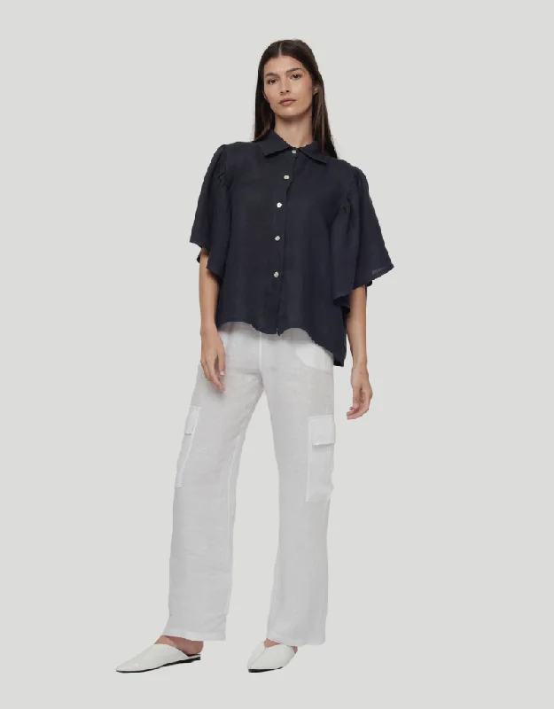 Urban ShirtsRUFFLE SLEEVE LINEN BLOUSE